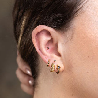 Huggie Hoop Earrings in Sterling Silver and Gold by Scream Pretty