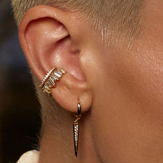Sparkling Ear Cuff Earring for Unpierced Ears in Gold