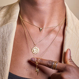 Gold Necklace Pendants and silver charm necklaces to stack