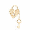 Gold Heart Shaped Padlock and Key Charm