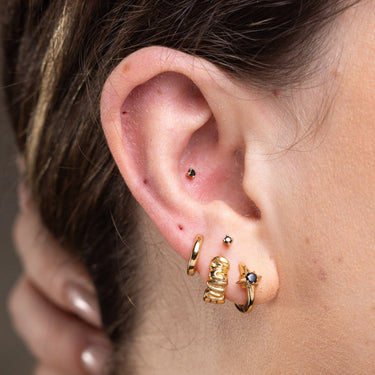 scrunchie huggie earrings for lobe and helix piercings