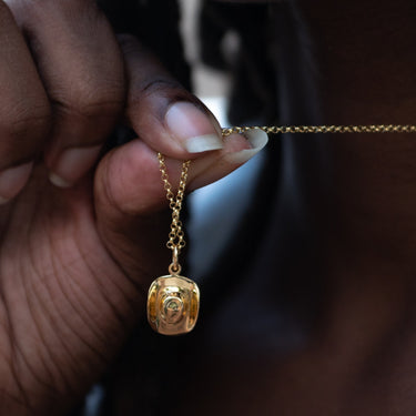 Gold Cowboy Hat Charm on Chain Necklace