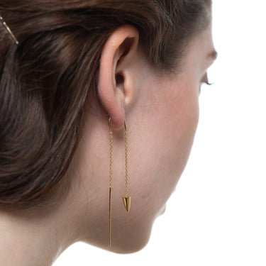 Silver Spike Threader Earrings
