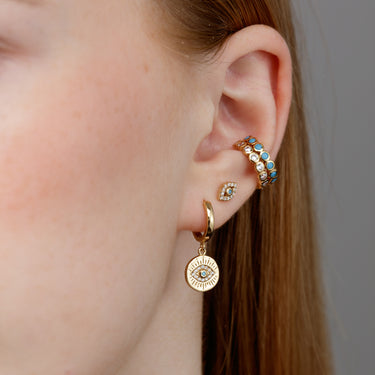 Evil Eye Charm Hoop Earrings | Good Luck Jewellery | Scream Pretty 