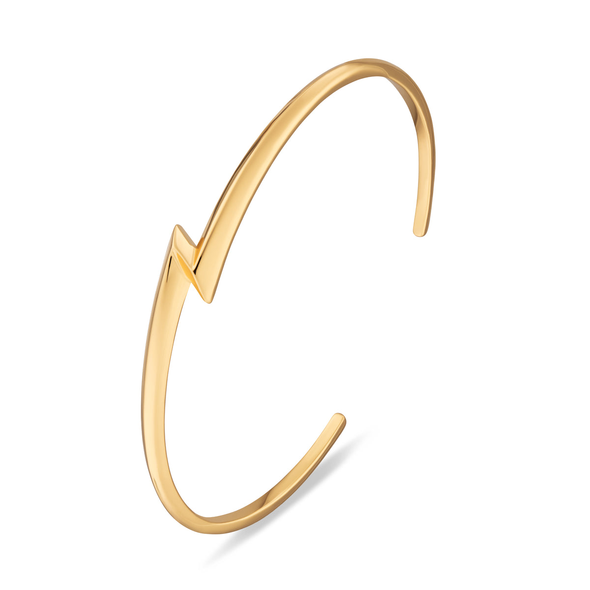 Gold Lightning Bolt Open Bangle