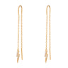 Gold Sparkling Lightning Bolt Threader Earrings