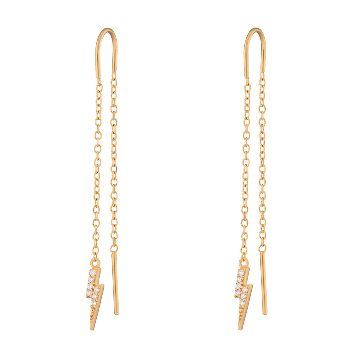 Sparkling Lightning Bolt Threader Earrings