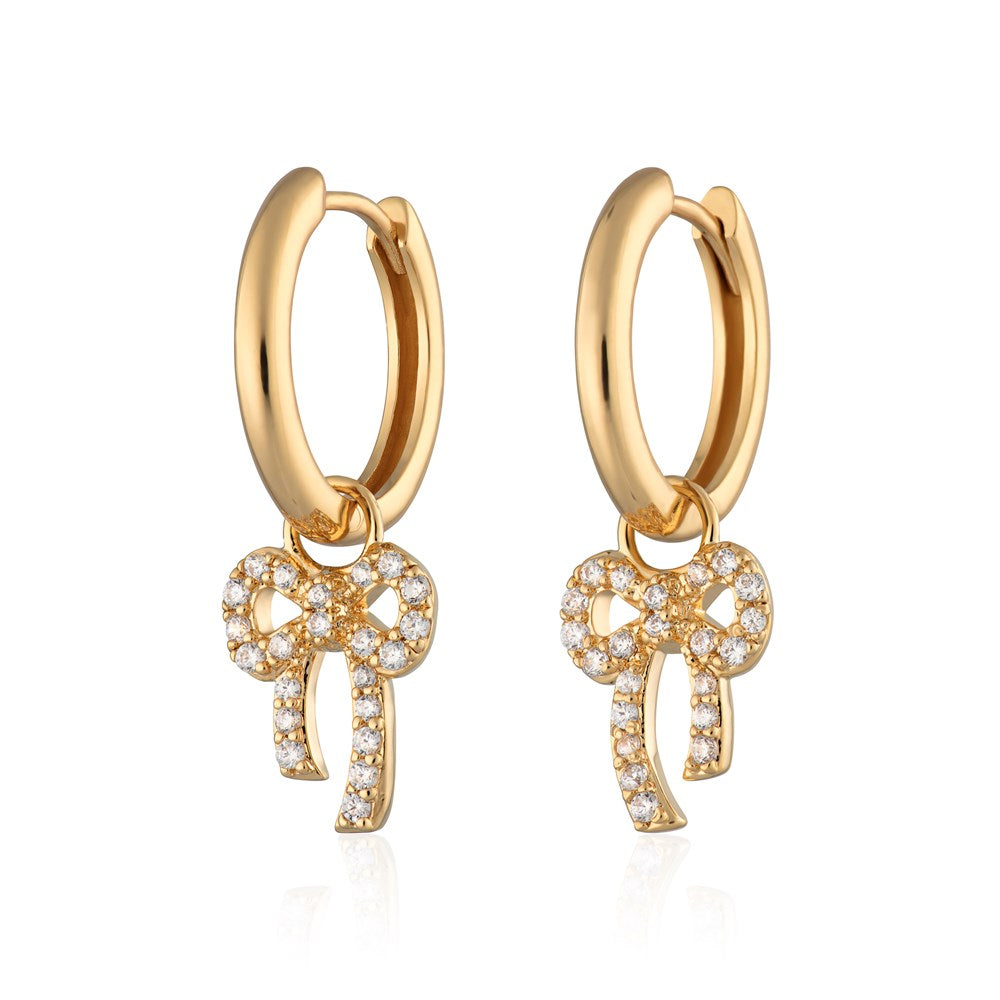 Bow Charm Hoop Earrings