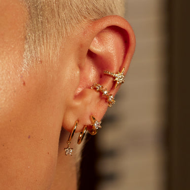 Illusion Hoop Earrings with Star Drop | Twin Hoop Earrings | Scream Pretty