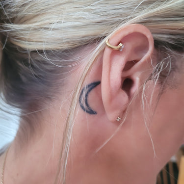 Crescent Moon Tattoo on Kelly Springham Inspiration for Moon Phase Charm