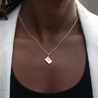 Mix Tape Necklace Gold by Scream Pretty