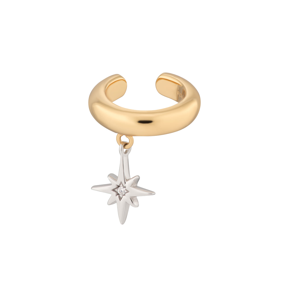 Metal Starburst Drop Single Ear Cuff