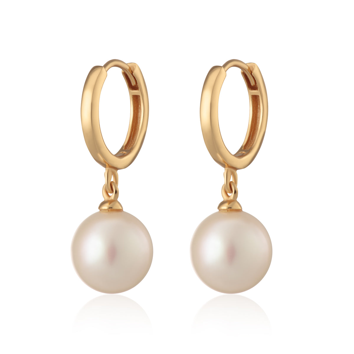 Modern Pearl Hoop Earrings