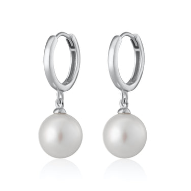 Modern Pearl Hoop Earrings | Pearl Drop Hoop Earrings | Scream Pretty