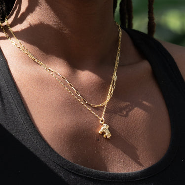 Gold Roller Skate Charm on Chain Necklace