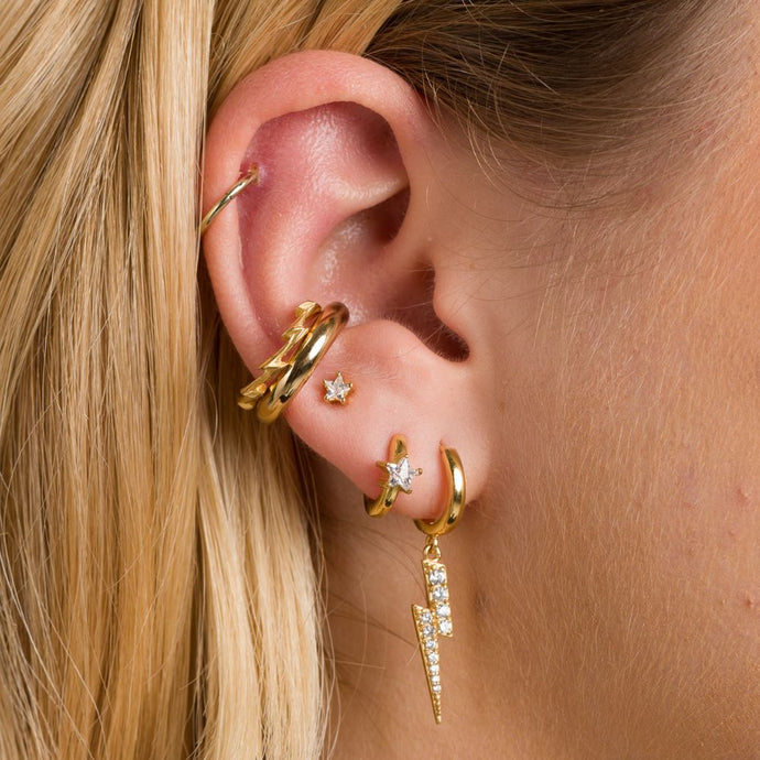 Silver and Gold Ear Cuffs. No piercing required with Ear Cuffs. Add to your curated Ear Look