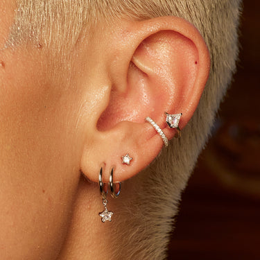 Diamond Double Band Ear Cuff | Silver & Gold Twin Ear Wrap Earring for Non-Pierced Ears | Scream Pretty