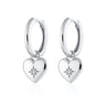 Silver Puffed Heart Charm Hoop Earrings | Scream Pretty