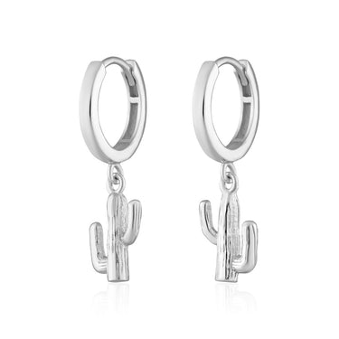 Cactus Charm Hoop Earrings | Country Western Style Jewellery by Scream Pretty