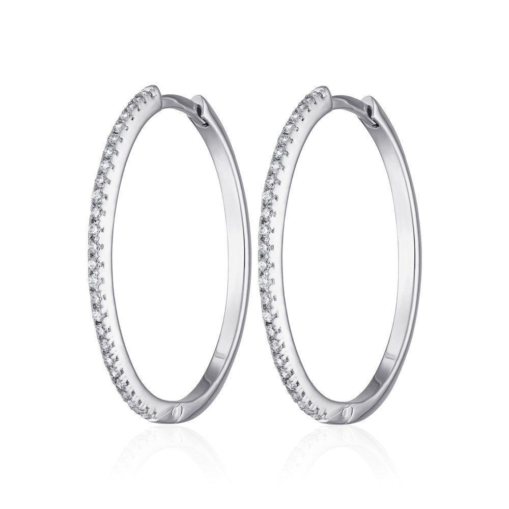 Slim Sparkling Perfect Hoop Earrings
