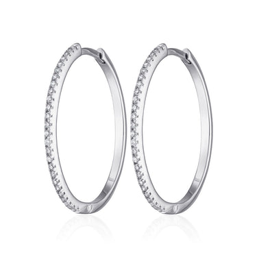 Sparkling Perfect Hoop Earrings | Clear Stone Classic Hoop Earrings for Women by Scream Pretty