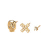 Skull and Cross Set of 3 single Stud Earrings | Ear Stacking Set | Scream Pretty