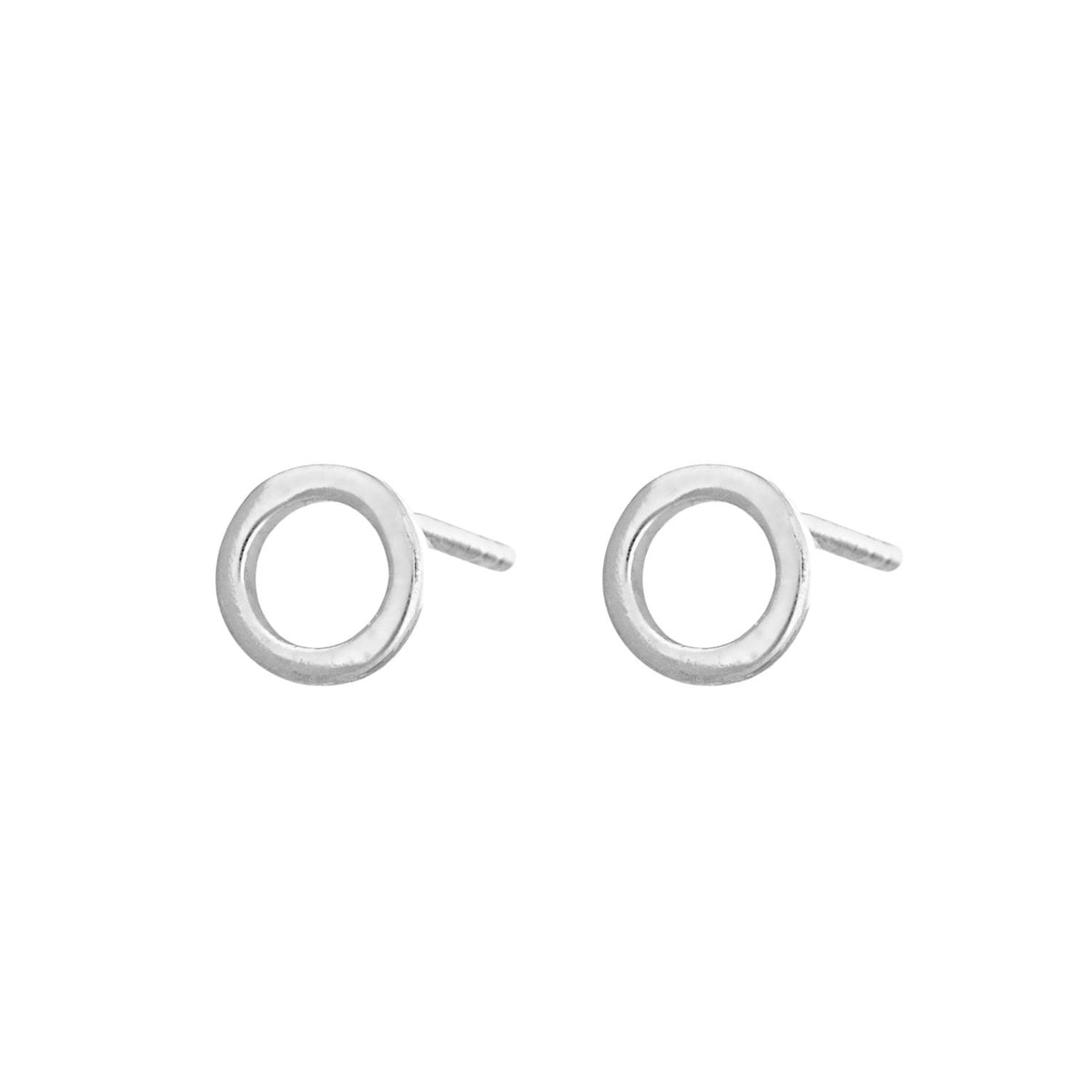 Small Open Circle Stud Earrings