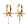 Pair of Gold Angel Star Charm Hoop Earrings