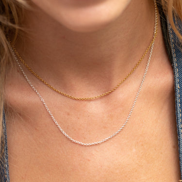 Silver and Gold Belcher Chain Necklace Standard Length