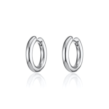 Silver Chunky Classic Hoop Earrings