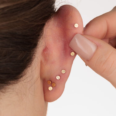 Flat Back Earrings in Gold, Back View