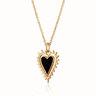 Black and Gold Heart Pendant Necklace | Gothic Heart Necklace