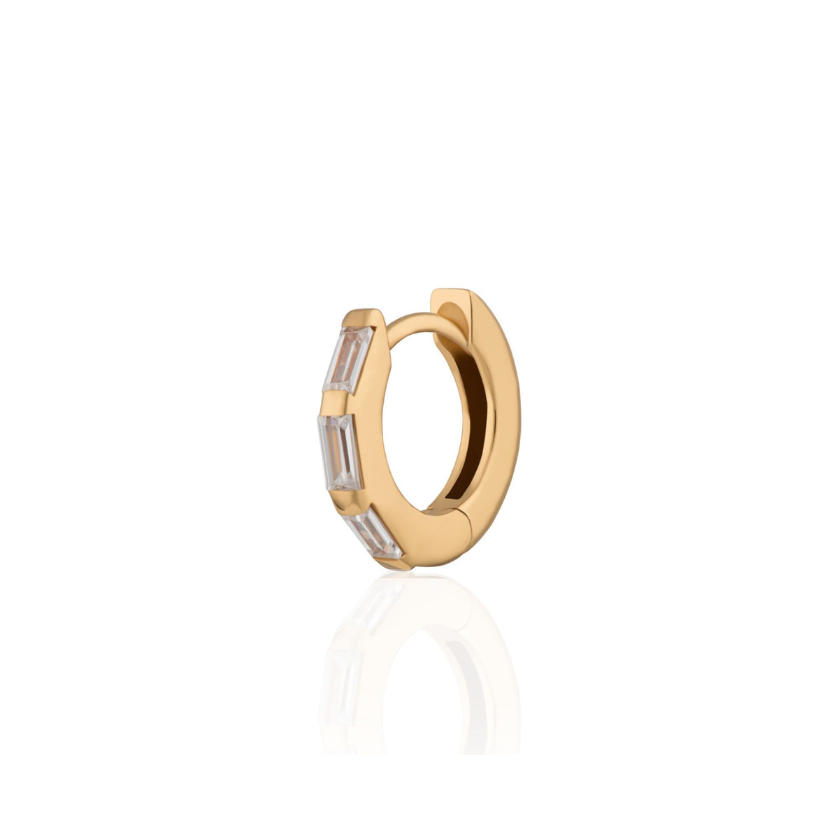 Clear Baguette 7mm Cartilage Hoop Single Earring