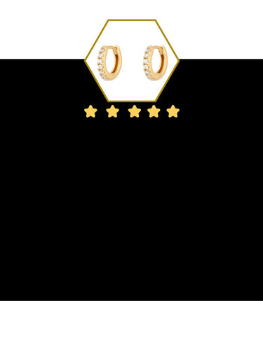 Gold Clear Stone Huggie Earrings 5 Star Review