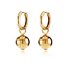 Pair of Gold Disco Ball Charm Hoop Earrings