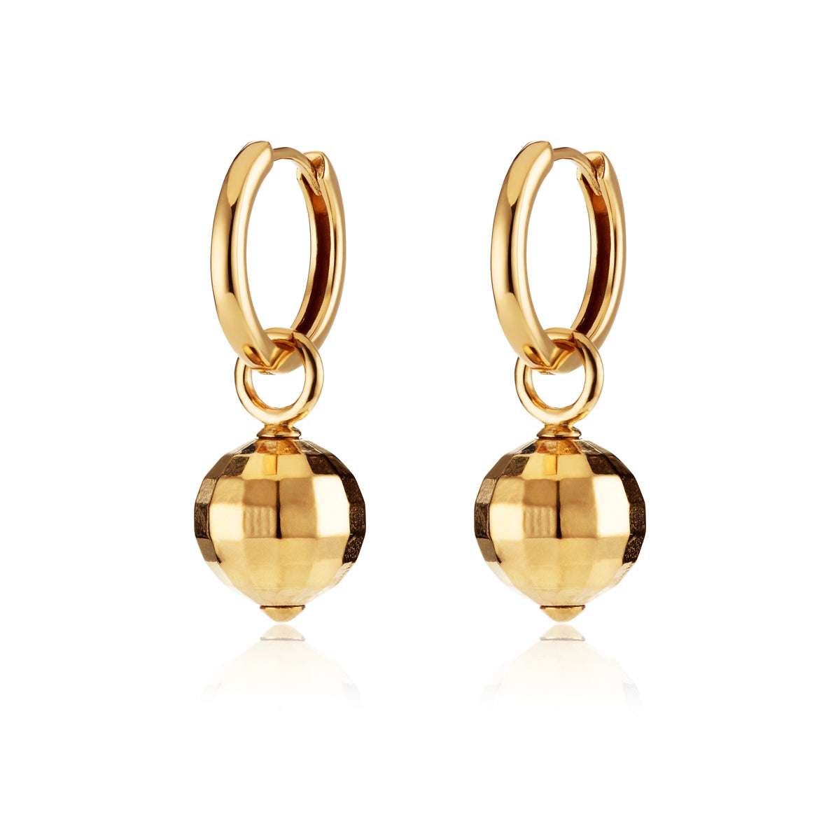Disco Ball Charm Hoop Earrings