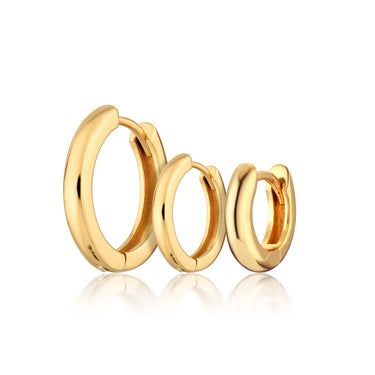 3 single hoop earrings in various sizes for cartilage piercings. Rook piercing, helix and conch piercings.