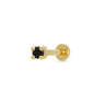 Gold Black Stone Flatback Labret Stud Earring 