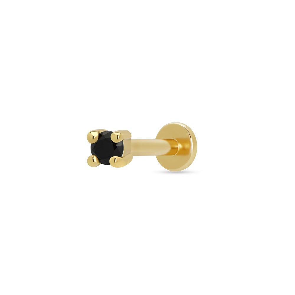 Gold Stone Single Flat Back Earring