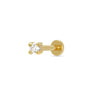 Clear Stone Gold Flatback Labret Stud Earring Closed