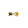 Green Stone Labret Flatback Stud Earring