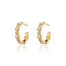 Gold Freshwater Pearl Sparkle Hoop Earrings