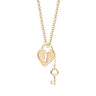 gold Heart Shaped Padlock and Key Necklace