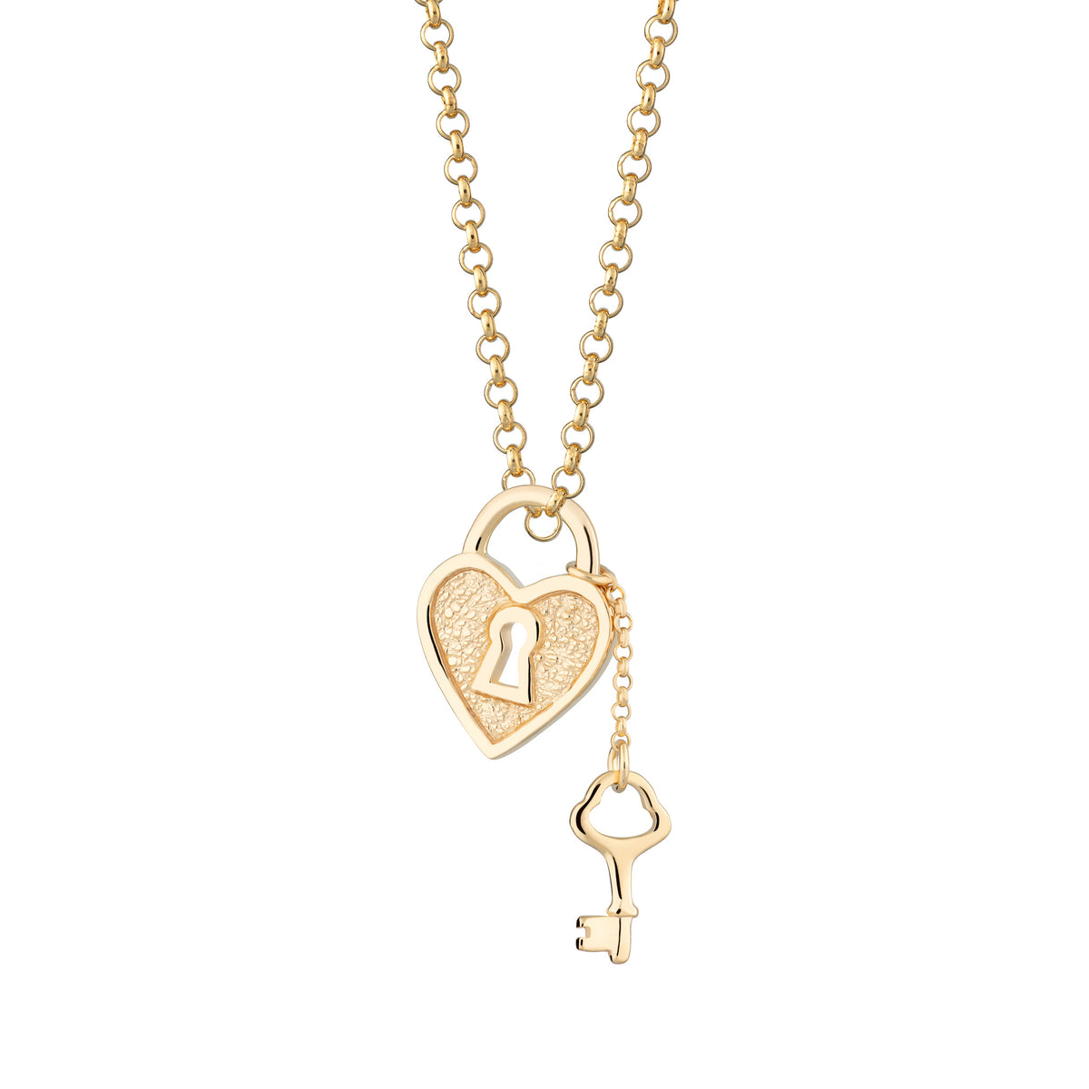 Heart Shaped Padlock Key Necklace