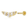 Helix Curve Sparkling Gold Flat Back Stud Earring