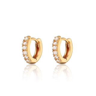 Gold Mini Sparkling Huggie Hoop Earrings