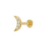 Sparkling Moon Gold Flat Back Stud Earring Closed