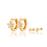 Gold Sparkling Star Earring Stacking set