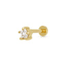 Sparkling Star Gold Flat Back Labret Stud Earring Closed