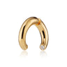 Gold Split Hoop Single Earring with Clear Cubic Zirconia Stones